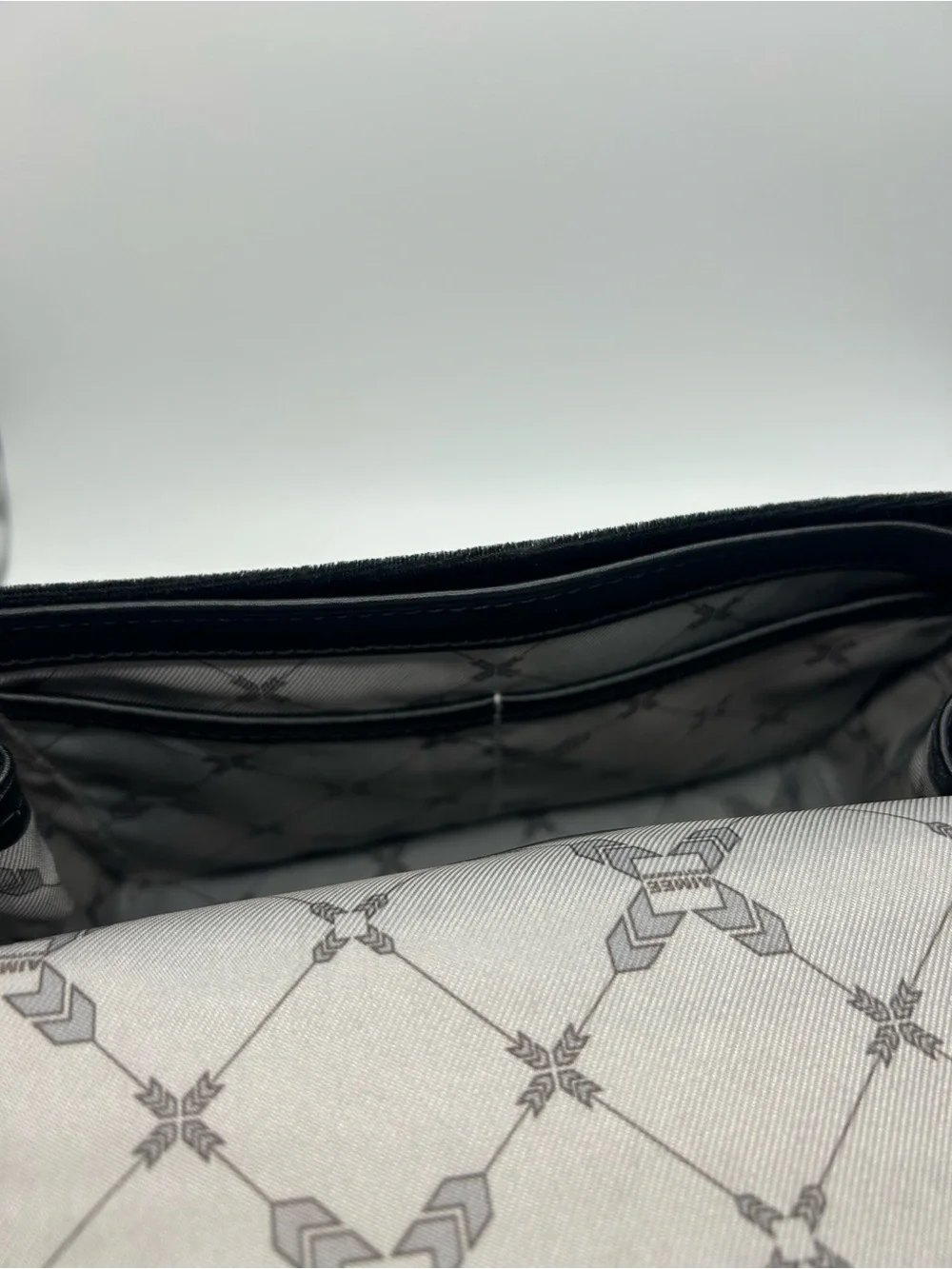 Aimee Kestenberg Black Velvet Chevron Top‎ Handle Satchel